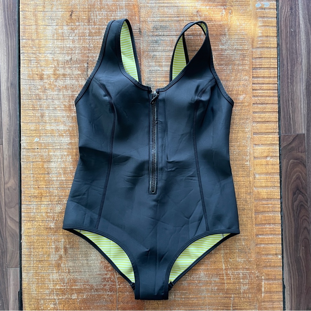Duskii Neoprene Scoop Back Zip Front One Piece Swimsuit Women’s Large - Picture 6 of 10